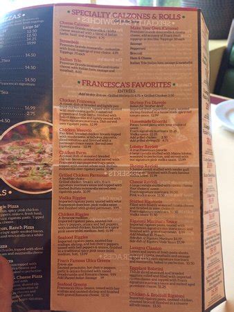 francesca's liverpool menu